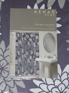 KENAR Purple White Gray FLORAL Shower Curtain NEW Daisy  