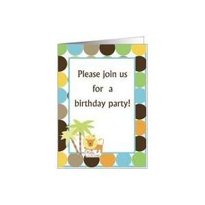  King of the Jungle Birthday Party Invitation Card Toys 