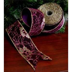  Plum Lace Wired Edge Ribbon [260] Arts, Crafts & Sewing