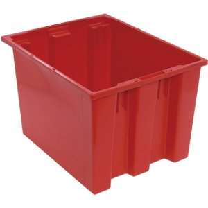   19 1/2 Inch by 15 1/2 Inch by 13 Inch Stack and Nest Tote, Red, 6 Pack