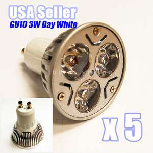 5pcs Day White GU10 Base 12V 3W Spot LED Bulb Light Lamp LEGU1012V3DL 
