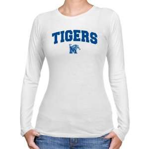  Memphis Tigers Shirts  Memphis Tigers Ladies White Logo 