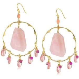   Lee Angel Dakota Semi Precious Pink Opal Chandelier Earrings