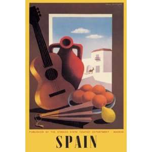  Spain Guitar and Oranges   Poster (12x18)