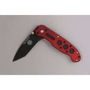  Red Fire Fighter Pocket Knife with Black Blade Everything 