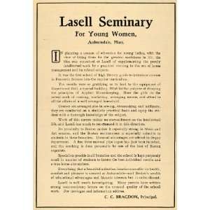  1903 Ad Lasell Seminary Auburndale Sewing Dressmaking 