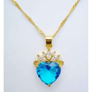 Necklace Aqua Blue Heart   Kikis Aqua Heart Everything 