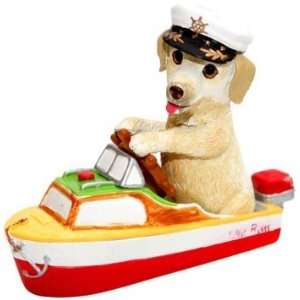 Travel Dogs Yellow Lab in Boat Ornament 