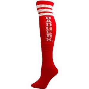   Wisconsin Badgers Ladies Cardinal Solid Knee Socks