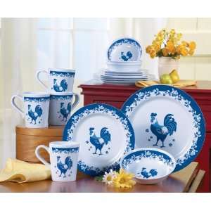  Rooster Decor Dinner Plates, Salad Plates, Soup Bo by 