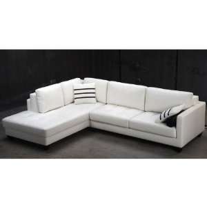  Tosh Furniture Padua White Leather Sectional Sofa
