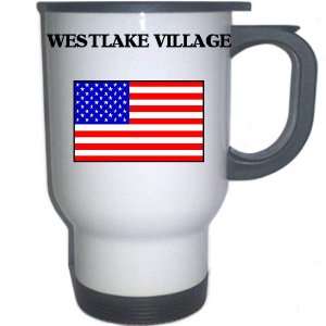 US Flag   Westlake Village, California (CA) White Stainless Steel Mug