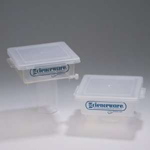  Gel Staining Box with Lid, Clear, PMP, 1 ea. Industrial 