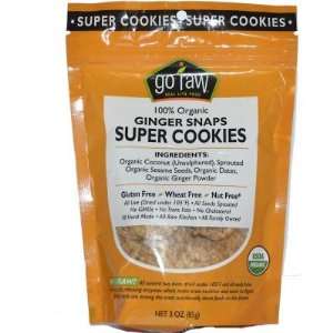   Raw  Organic Super Cookies, Ginger Snaps, 3oz