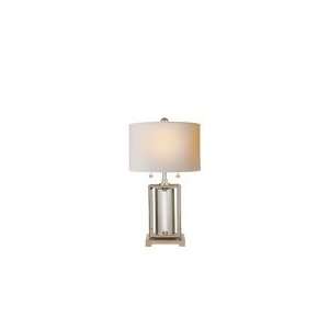 Thomas OBrien Charles Cylinder Bedside Table Lamp in Polished Nickel 