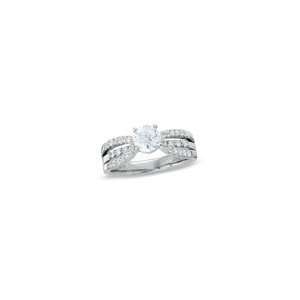  ZALES Diamond Split Shank Scalloped Engagement Ring in 14K 
