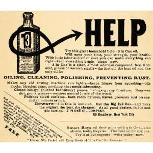  1909 Ad 3 In One Oil Cleaning Polishing Preventing Rust 