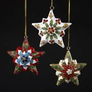   Unique Cloisonne Star Snowflake Christmas Ornaments