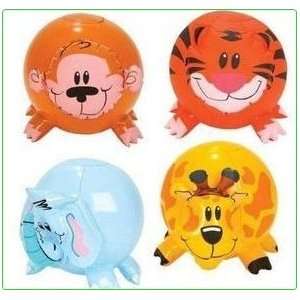  12 pack Inflatable Jungle Animal Shaped Beach Balls Toys & Games