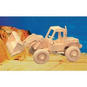  Puzzled Bulldozer 3D Natural Wood Puzzle Toys & Games