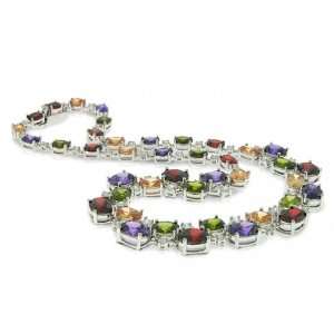 com Bling Jewelry .925 Sterling Silver Multi Color CZ Clusters Tennis 