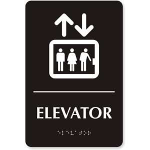  Elevator TactileTouch Sign, 9 x 6