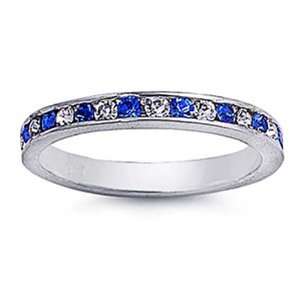   Clear CZ Channel set Eternity Ring 3MM ( Size 4 to 12) Size 4 Jewelry