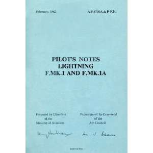  English Electric Lighting F Mk1A Aircraft Pilots Notes 