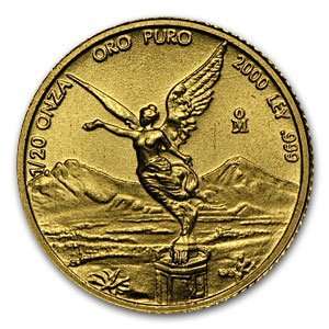  2000 1/20 oz Gold Mexican Libertad (Brilliant Uncirculated 