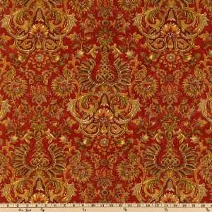  54 Wide Monet Damask Jacquard Rust Fabric By The Yard 