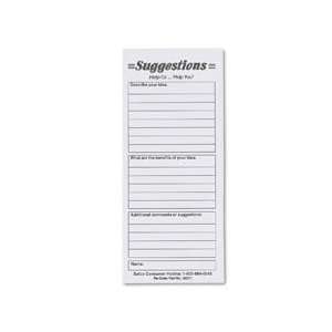  Suggestion Box Cards, White, 25 3 1/2 X 8 Cards/Pack 