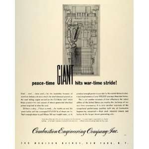  1942 Ad Combustion Engineering C E Boiler Unit Wartime 