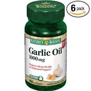  Natures Bounty Garlic Oil, 1000mg, 100 Softgels (Pack of 