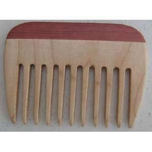  Smooth Wooden Wide Tooth Comb   3 3/4 inches x 2 1/2 