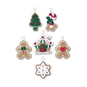   Bucilla Gingerbread House Ornaments Felt Applique Kit