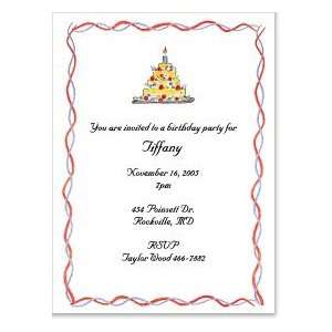  Yellow & Red Cake Party Invitation