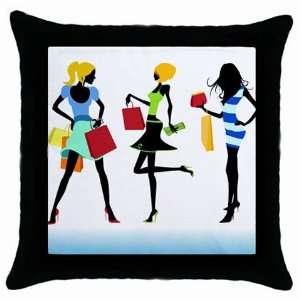  Shopping Fashion Divas Throw Pillow Case