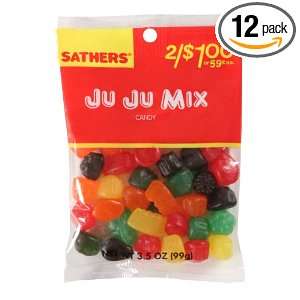Sathers Ju Ju Mix, 3.5 Ounce Bags (Pack of 12)  Grocery 