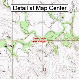   Topographic Quadrangle Map   Shaw Creek, Kansas (Folded/Waterproof