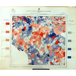    1929 Colour Map Italy Statistics Deaths Pisa Lucca
