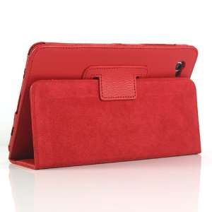 Red / PU Leather Stand Case for Galaxy Tab GT P6800 / Galaxy Tab 7.7 