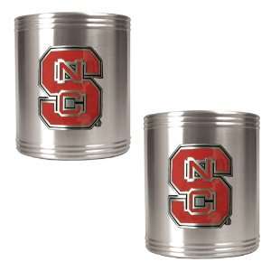  NC State Wolfpack 2pc Stainless Steel Can Holder Set 