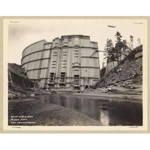   Alder Dam,downstream,construction,Nisqually River,1944