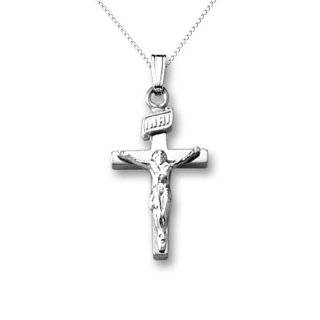  Mens Sterling Silver Solid Tubular Crucifix Cross Pendant 