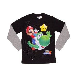 Super Mario Galaxy 2 Mario w/ Yoshi Boys Long Sleeve T shirt