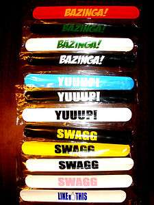   Bracelets BAZINGA SWAGG YUUUP FACEBOOK LIKE THIS new Colours  