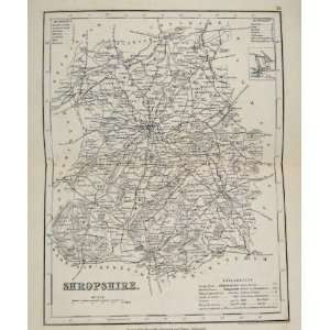  Dugdale C1840 Map England Shropshire Antique Print