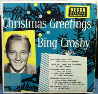 BING CROSBY christmas greetings 2x 7 EP VG ED 561  