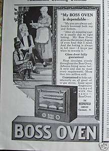 1923 Antique BOSS OVEN is Dependable Ad  