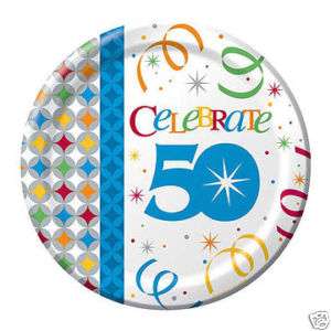 50th Birthday Party (Age 50) CELEBRATE DESSERT PLATES  